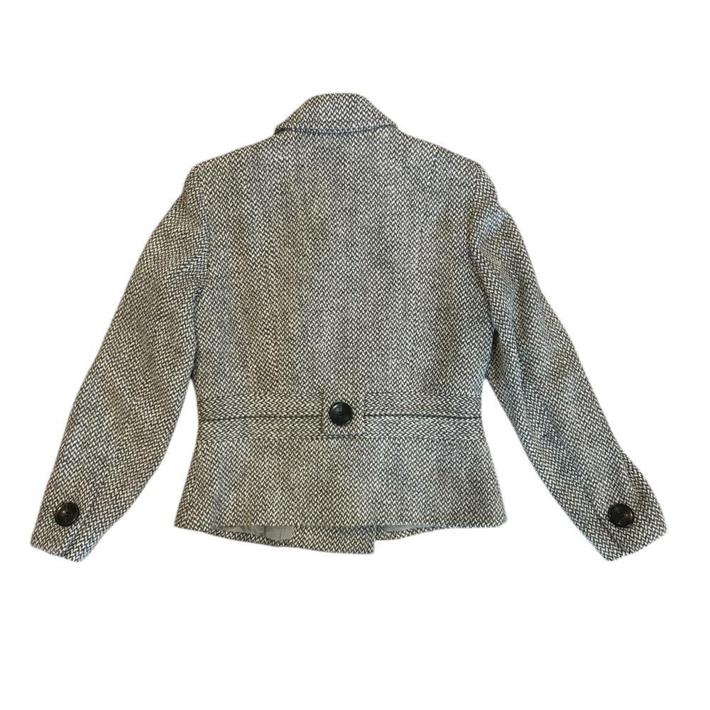 Etcetera Women’s Herringbone Pattern Tweed Blazer Jacket Wool Cotton Size 12 - Picture 2 of 11